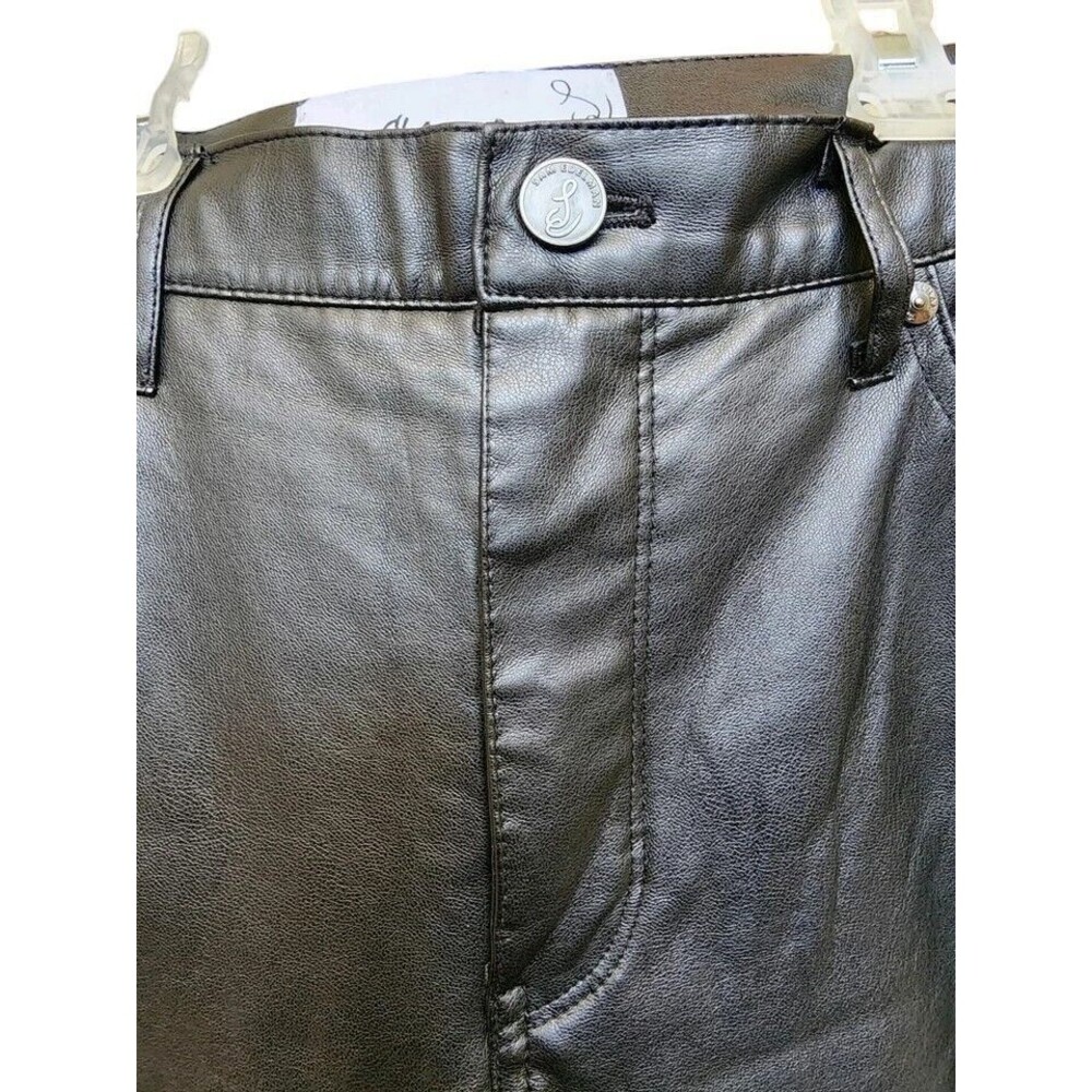 Sam Edelman Faux Leather Black Pants Size 28 High Rise Skinny Ankle - Picture 5 of 12